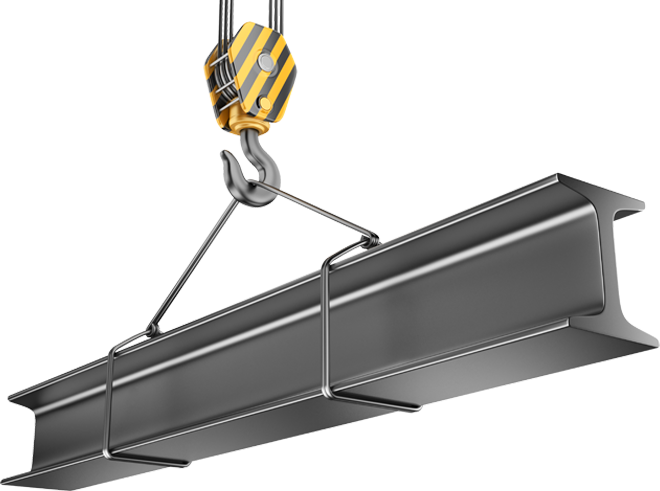 Crane lifting heavy material